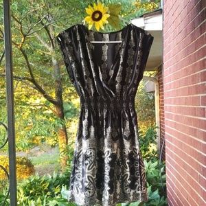 Black Paisley Print Dress